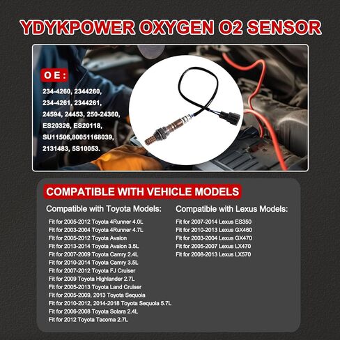 OE 234-4260 234-4261 Oxygen Sensor Downstream Automotive Replacement Compatible with Toyota for Camry for 4Runner for Avalon for Tundre for Solara for Lexus ES350 GX470 Lx470 2344260 in Saudi Arabia