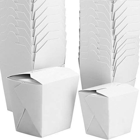 100% Recyclable 16oz White Chinese Take Out Boxes 50pk. Leakproof Greaseproof To Go Containers For Restaurants Event Parties Food Service. Best Value Bulk Pack Microwaveable and Stackable Meal Pails. in Saudi Arabia