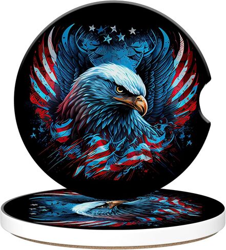 Vintage 80s Style Car Cup Holder Coaster, Car Coasters for Cup Holder, 2 Pack Retro Memphis Fashion Anti-Slip Absorbent Ceramic Car Cup Coasters with Finger Notch Cork Base for Women Men 2.56" in Kuwait