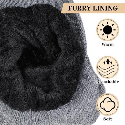 4 Pcs Winter Beanie Men Visor Hat with Earflaps Outdoor Knit Hat Thick Fleece Lined Ski Winter Hat for Men Women in Saudi Arabia