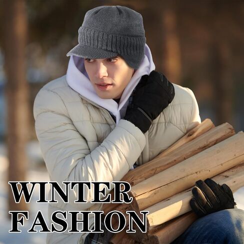 4 Pcs Winter Beanie Men Visor Hat with Earflaps Outdoor Knit Hat Thick Fleece Lined Ski Winter Hat for Men Women in Saudi Arabia