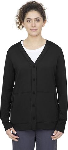 سترة صوفية للنساء من Healing Hands Scrubs Becca برقبة على شكل حرف V - أسود - مقاس XXX-Large in Kuwait