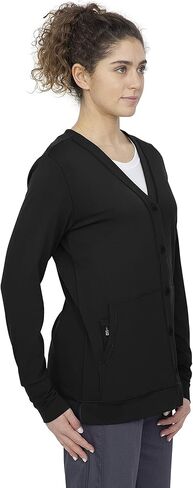 سترة صوفية للنساء من Healing Hands Scrubs Becca برقبة على شكل حرف V - أسود - مقاس XXX-Large in Kuwait