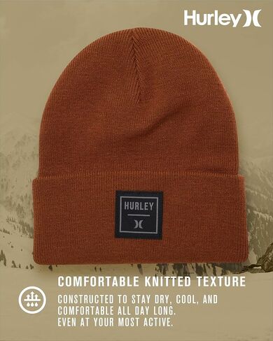 Hurley Men's Shifty Beanie - Lightweight Classic Double Layered Flat Knitted Bonnet Winter Hat for Men in Kuwait