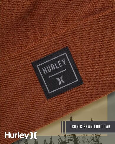Hurley Men's Shifty Beanie - Lightweight Classic Double Layered Flat Knitted Bonnet Winter Hat for Men in Kuwait