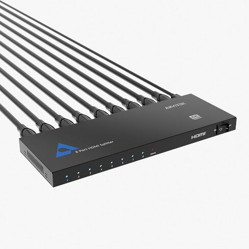Slim 4K HDMI Splitter 1 in 4 Out w/USB C Cable, Arvitek HDMI Splitter 1x4 4K@30Hz for HDTV TV Monitor PS4 Fire Stick in Kuwait