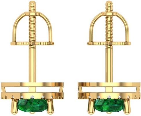 2.72 ct Brilliant Pear Cut Halo Studs Emerald 18K White Gold Desginer Affordable Earrings Screw back in Saudi Arabia