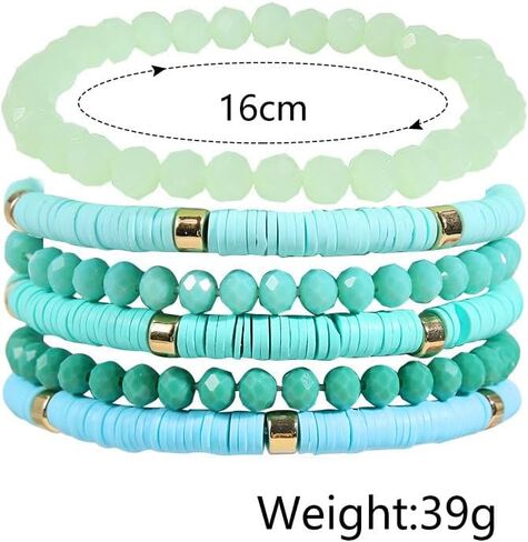 Bohemian Beaded Bracelets Multilayer Stackable Beads Wrap Bracelet Stretch Crystal Bead Bracelet for Women Teen Girls Christmas Gift Jewelry in Kuwait