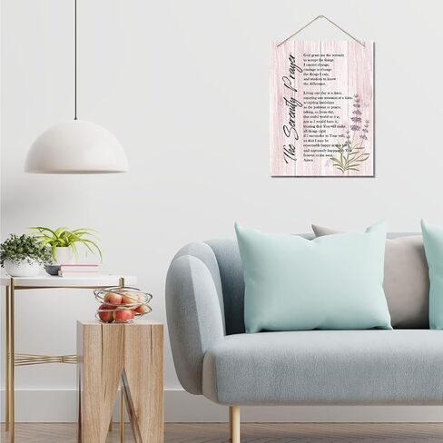 The Serenity Prayer Wall Decor Sign, Bible Verse Inspirational Quote, Hanging Printed Wall Plaque Wood Signs, Living Room Bedroom Home Decor, Christian Scripture Prayer Wall Decor 10X7.8inch C in Kuwait