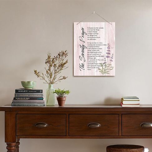 The Serenity Prayer Wall Decor Sign, Bible Verse Inspirational Quote, Hanging Printed Wall Plaque Wood Signs, Living Room Bedroom Home Decor, Christian Scripture Prayer Wall Decor 10X7.8inch C in Kuwait