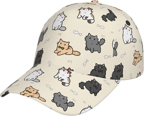 Cat Baseball Cap Adjustable Snapback Trucker Caps Casual Sun Hat Anime Hats for Women Men Teens in Saudi Arabia