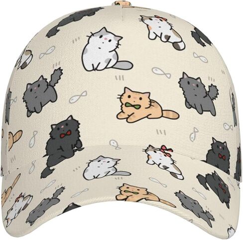 Cat Baseball Cap Adjustable Snapback Trucker Caps Casual Sun Hat Anime Hats for Women Men Teens in Saudi Arabia