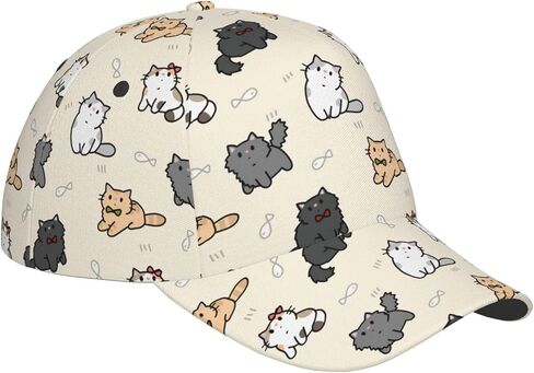 Cat Baseball Cap Adjustable Snapback Trucker Caps Casual Sun Hat Anime Hats for Women Men Teens in Saudi Arabia
