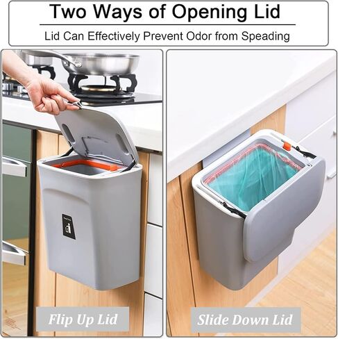 Collapsible Kitchen Trash Can for Counter Top or Under Sink,Plastic Indoor Compost Bin,2.6 Gallon for Cabinet/Car Trash Can with Lid in Saudi Arabia