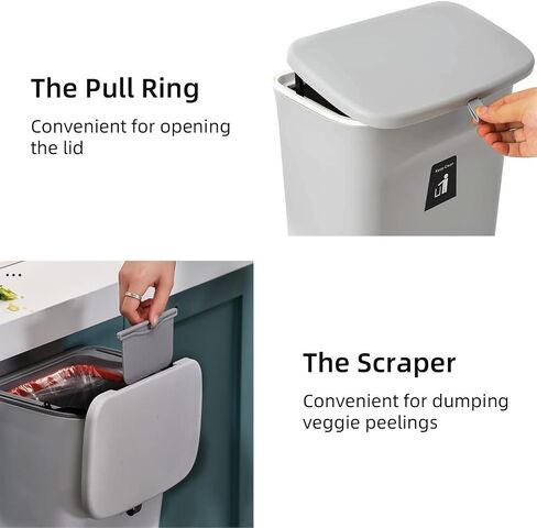 Collapsible Kitchen Trash Can for Counter Top or Under Sink,Plastic Indoor Compost Bin,2.6 Gallon for Cabinet/Car Trash Can with Lid in Saudi Arabia