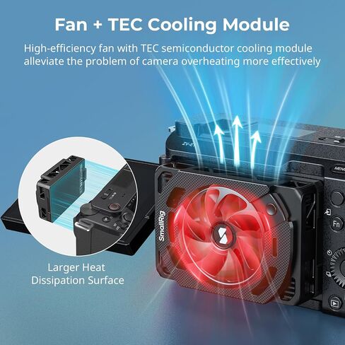 SmallRig Camera External Cooling System for Sony/for Canon/for FUJIFILM, Snap-On Cooling Fan with TEC Cooling Module for Sony ZV-E1/A7 IV/A6700/FX3, for Canon R5/R6, for FUJIFILM X-T4/X-S10-4815 in Saudi Arabia