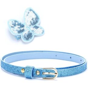 Girls Sparkly Glitter Leather Belt Combo Pack (Ages 4-7 Years)