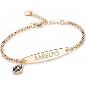LinnaLove-Pre-engraved Simple Rolo chain Medical alert id bracelet for Women