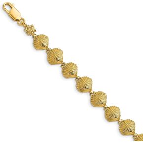 Jewels By Lux 14K Yellow Gold Scallop Shell High Polish Bracelet