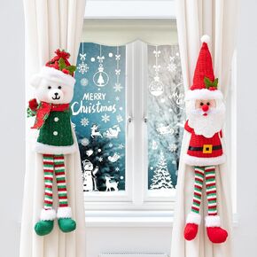 2 Pack Christmas Curtain Tieback Buckle Elk & Snowman Design Curtain Holdback Christmas Curtain Ties for Drapes Curtain Ties Backs Modern Style Curtain Holdback Decor