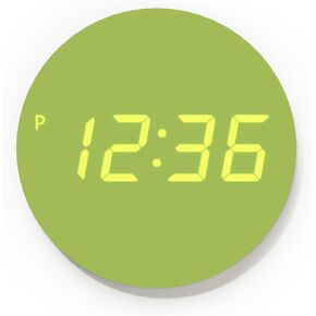 mooas Crayon Mini LED Wall Clock 8 Inch 12/24H Mode Night Mode Silent Movement for Décor Livingroom Bedroom Kitchen Office School (Cream)