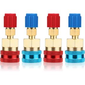 4pcs R1234yf to R134a Adapter, R1234yf Adapter R1234yf to R134a Conversion Adapter Kit High Low Side R1234yf to R134a Quick Coupler Connector for Air Conditioner Refrigerant Recharge