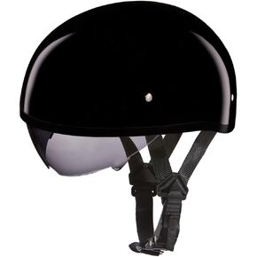 Daytona Helmets Half Skull Cap Motorcycle Helmet with Built-in Inner Shield, DOT Approved, Lightweight, Comfortable, and Durable Protection for Riders, Sleek Design, Fits and Styles