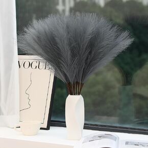 30pcs Black Pampas Grass - 24 Inch Faux Pampas Grass Decor, Short Artificial Pampas Grass for Gothic Room Decoration, Wedding, Party, Halloween and Home Decor(Black)