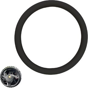 1 Pcs Black Car Steering Wheel Cover, Standard Size 15 Inches D Shape Steering Wheel Cover Universal for Men Women, Suitable for Most Cars, Trucks, Suvs