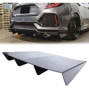 Rear Defuzer Diffuser Matte Black Rear Bumper Lip Universal Car Shark Fin Flat integrated spoiler 22"×20"