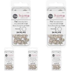 Dritz Home 9013 Daisy Decorative Nails, 7/16-Inch, Antique Brass (24-Piece)