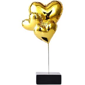 suruim Resin Balloon on Stand Gold Decor Accents,Gifts Modern Heart Decor Love Statue,Modern Figurines Home Decor Ornaments for Shelf, Bookshelf, Coffee Table,Knick Knacks for Shelves (Silver)