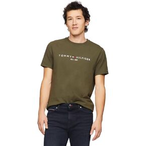 Tommy Hilfiger Men's Regular Fit Tommy Logo Embroidered Crew Neck T-Shirt Collection 2024, Large, White