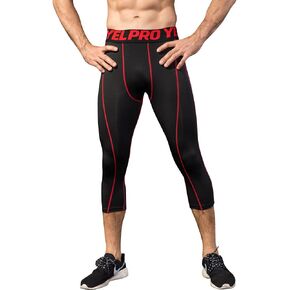 WRAGCFM Mens 3/4 Compression Pants, Cool Dry Capri Athletic Workout Leggings Sports Running Basketball Tights