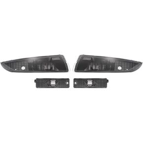 HECASA Turn Signal Light+Side Marker Light Compatible with 1993-2002 Chevrolet Chevy Camaro Driver Passenger Front Parking Signal Lamps & Rear Bumper Lamps Reflector Clear Lens + Black Housing