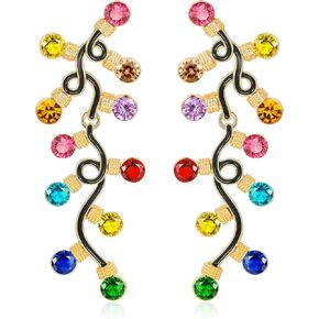 Christmas Earrings For Women Christmas Light Dangle Lantern 14k Gold Plated Alloy Cute Holiday Earrings Dangle Hypoallergenic Statement Christmas Gifts…