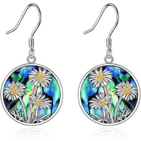 Tree of Life/Hummingbird/Daisy/Butterfly/Lotus Earrings 925 Sterling Silver Filigree Flower Dangle Earrings Jewelry Gift for Women