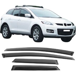 Window Visor Compatible with 2008-2012 Mazda CX-7, Window Visor Car Rain Window Shade Visor Dark Smoke 4PC Acrylic by IKON MOTORSPORTS, 2009 2010 2011