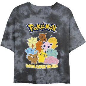 Pokemon Poke Mang Women's Bombard Wash Short Sleeve Crop Tee
