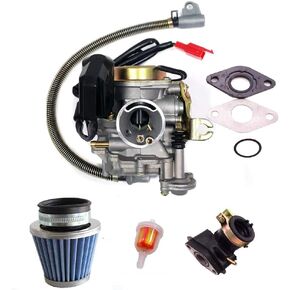 50cc Carburetor 4 Stroke GY6 High Performance 139QMB Carburetor for Gy6 50cc 49cc Scooter Moped PD18J Carb Engine with Air Fuel Filter Intake Manifold