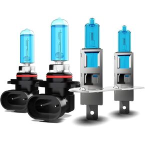 Light Bulbs Fit For Nissan Altima 2005-2006, 9005 H1 High Low Beam High Performance Halogen Headlight Bulb Combo, 6000K White Light, Pack of 4