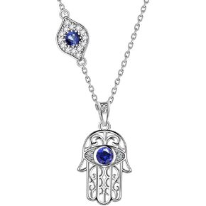 Aurora Tears 925 Sterling Silver Hamsa Jewelry Women Hand of Fatima with Evil Eye Pendant/Earring/Bracelet Hamsa Hand/David Star Lucky Crystal Protection Amulet Jewellery