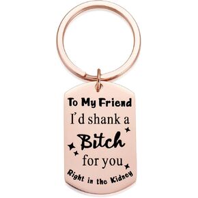 MIXJOY Best Friend for Women, Friendship Gifts, Funny Gag Gifts I'd Shank for You Key Chain for BFF Bestie Sister Girls