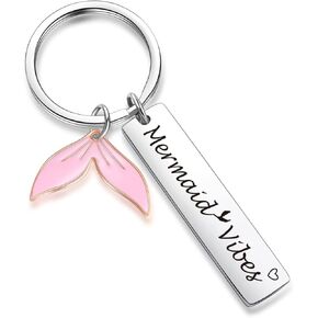 ZNOSVEI Mermaid Vibes Keychain Mermaid Tail Gift Bestie Keychain Family Jewelry Bonus Sister Gift
