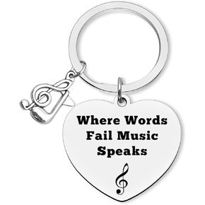 Music Lovers Gifts Music Themed Gifts for Adults Music Keychain Musicians Jewelry Music Note Jewelry Encouragement Gifts for Guitar Bass Piano Player Music Student Graduation Christmas Birthday Gifts