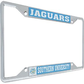Desert Cactus Southern University License Plate Frame Lady Jaguars Metal Car Tag Holder for Front or Back of Car Officially Licensed (Mascot)