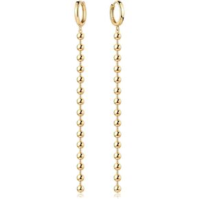 MYEARS Women Chain Earrings Gold Huggie Hoop Dangle Drop 14K Gold Filled Small Boho Beach Simple Delicate Handmade Hypoallergenic Jewelry Gift