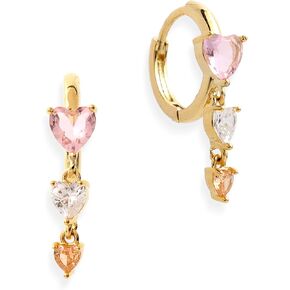 Small 14K Gold Plated Hoop Earrings for Woman, Dainty Cute Rhinestone Cubic Zirconia Huggis Cartilage Earing Prom Jewelry Gift