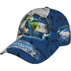 Nicaraguan Flag Hat for Men Women Nicaragua Parrot Print Baseball Cap Trucker Hat Patriotic Cap Fashion Cool Hat Unisex