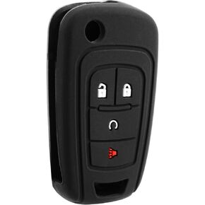 2X USARemote Keyless Entry Remote Key Fob Cover Silicone Rubber Skin Remote Start 4-Button Flip Replacement for Buick Encore Chevrolet Chevy Equinox Impala Sonic Trax (KR55WK500733, OHT01060512)